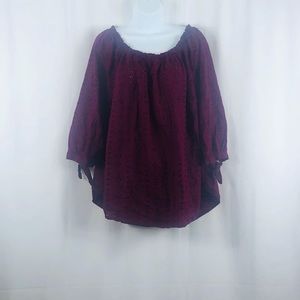 Westport Cotton blend eyelet lace top 2X